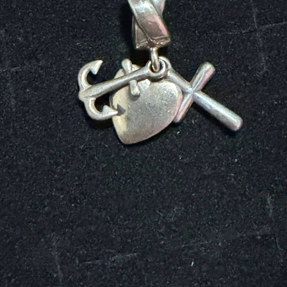 Sold 🏷️ Heart, cross, and anchor bracelet charm